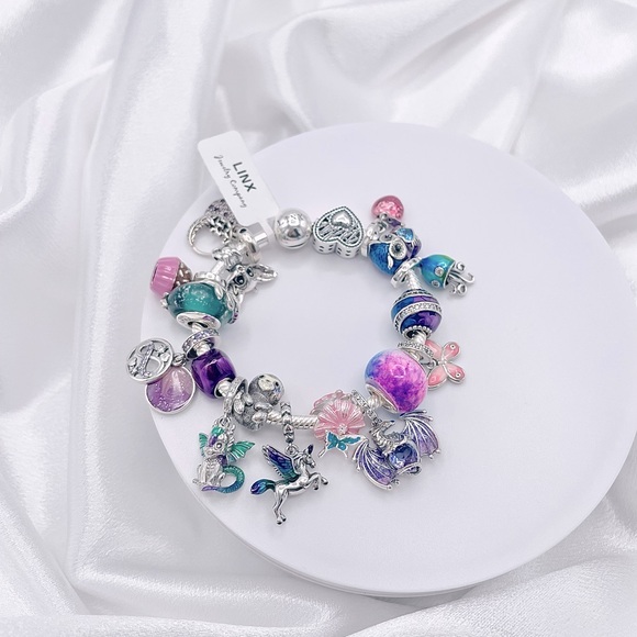 Linx Snake Chain Bracelet with Whimsical Animal Themed Charms